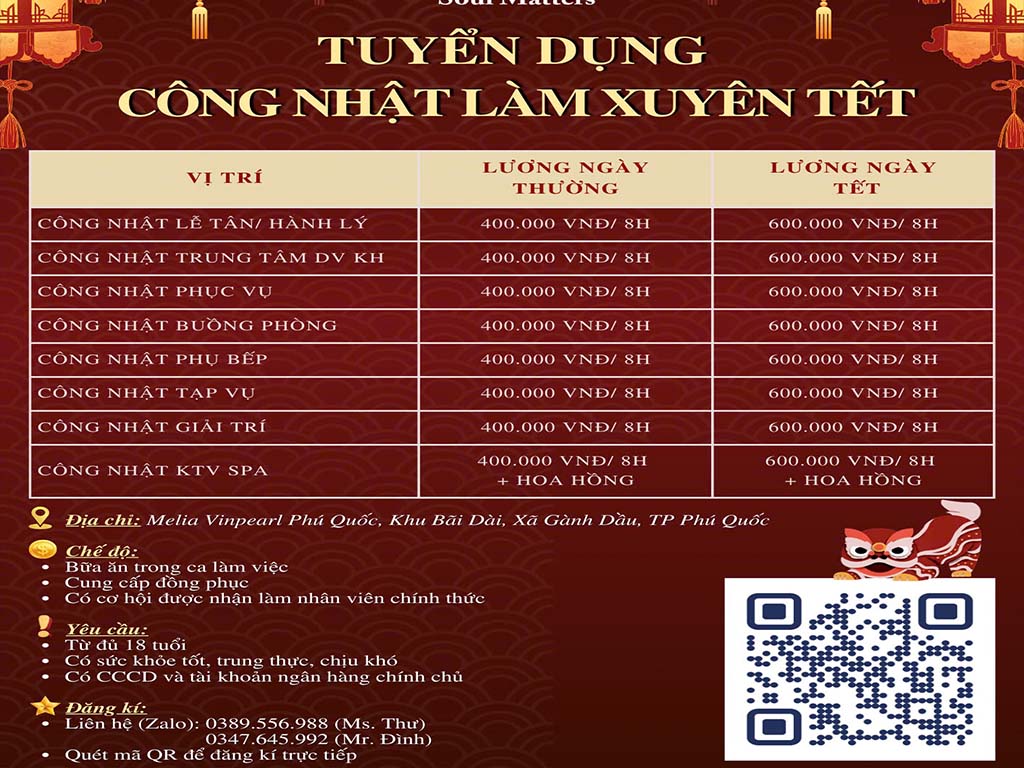 Melia Vinpearl Phú Quốc tuyển dụng việc làm